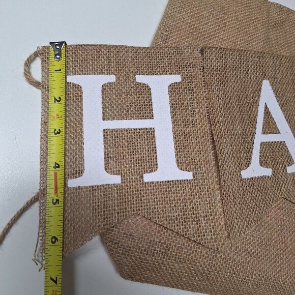 Burlap Bunny Tote Bag Happy Easter Banner Rabbit Spring Pink Ears Party Egg Hunt - Picture 4 of 7